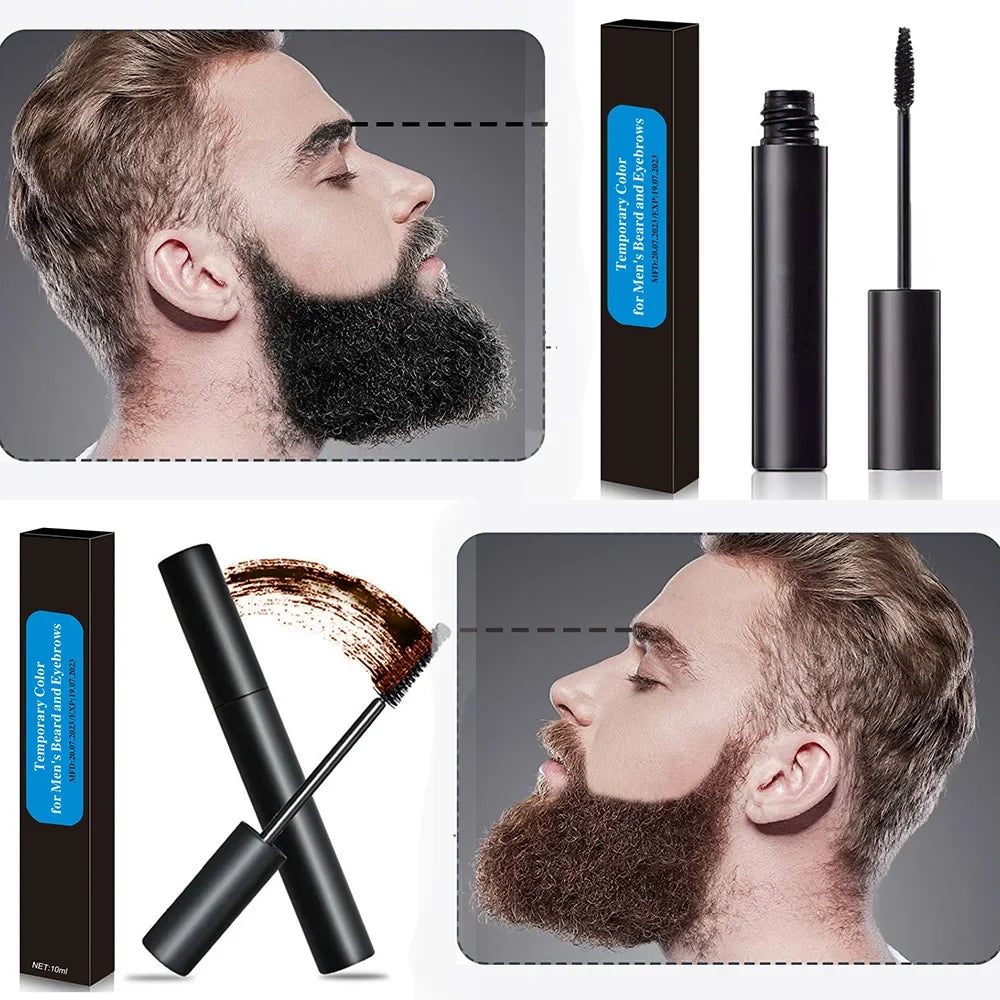 10ml Waterproof Long-Lasting Eyebrow Cream for Men with Brush Beard Color Dye Filler Bushy Eyebrows Styling Tools