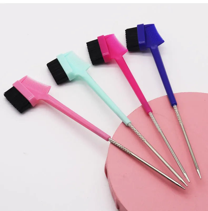 50pcs Hair Eyebrow Grooming Tool Double Sided Eyebrow Brush Comb Edge Control Brush Comb Hair Gel Smooth Styling Tool for women