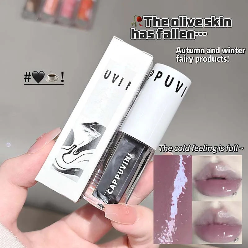 Clear Grey Purple Lip Gloss Temperature Changing Waterlight Mirror Lip Glaze Crystal Tint Plumper Moisturizing Lip Oil Makeup