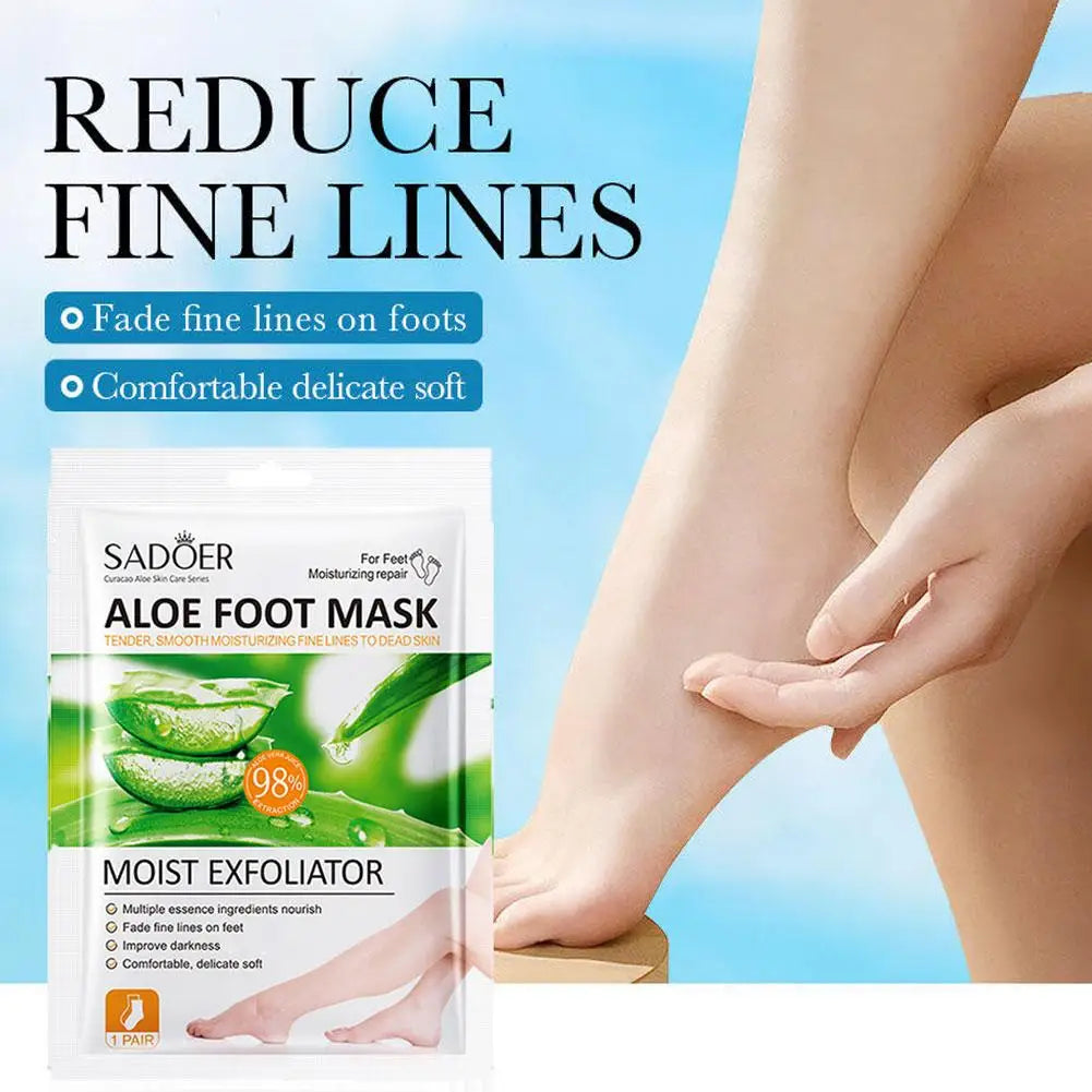 1/2/3Packs Aloe Vera Foot Mask Peeling for Legs Feet Mask Scrub Exfoliating Mask Anti Crack Heel Remove Skin Foot Mask Foot Care