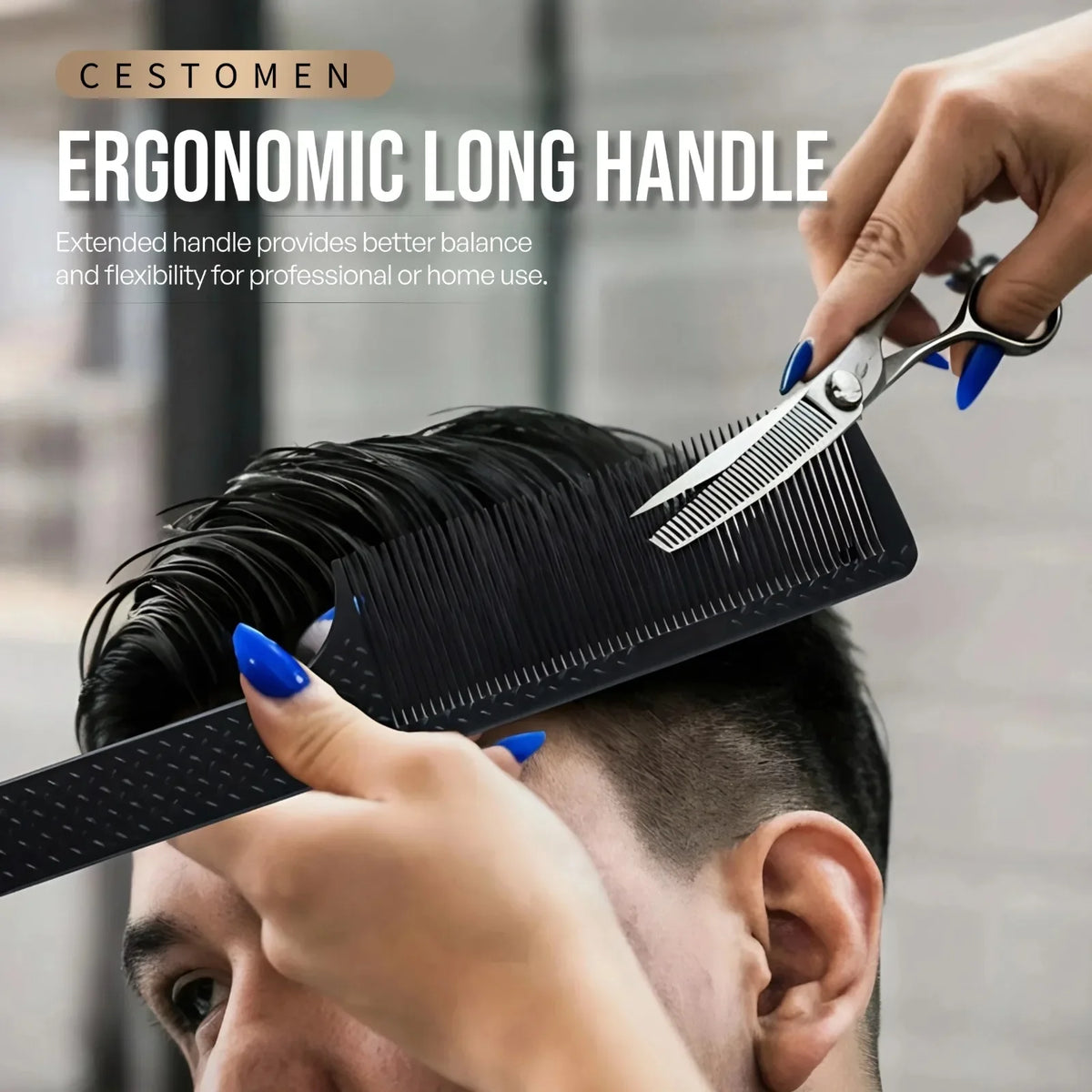 2/8PCS Pro Barber Fade Haircut Combs Anti-static Hair Clipper Combs For Men Wide Fine Tooth Taper Combs Salon Styling Tools