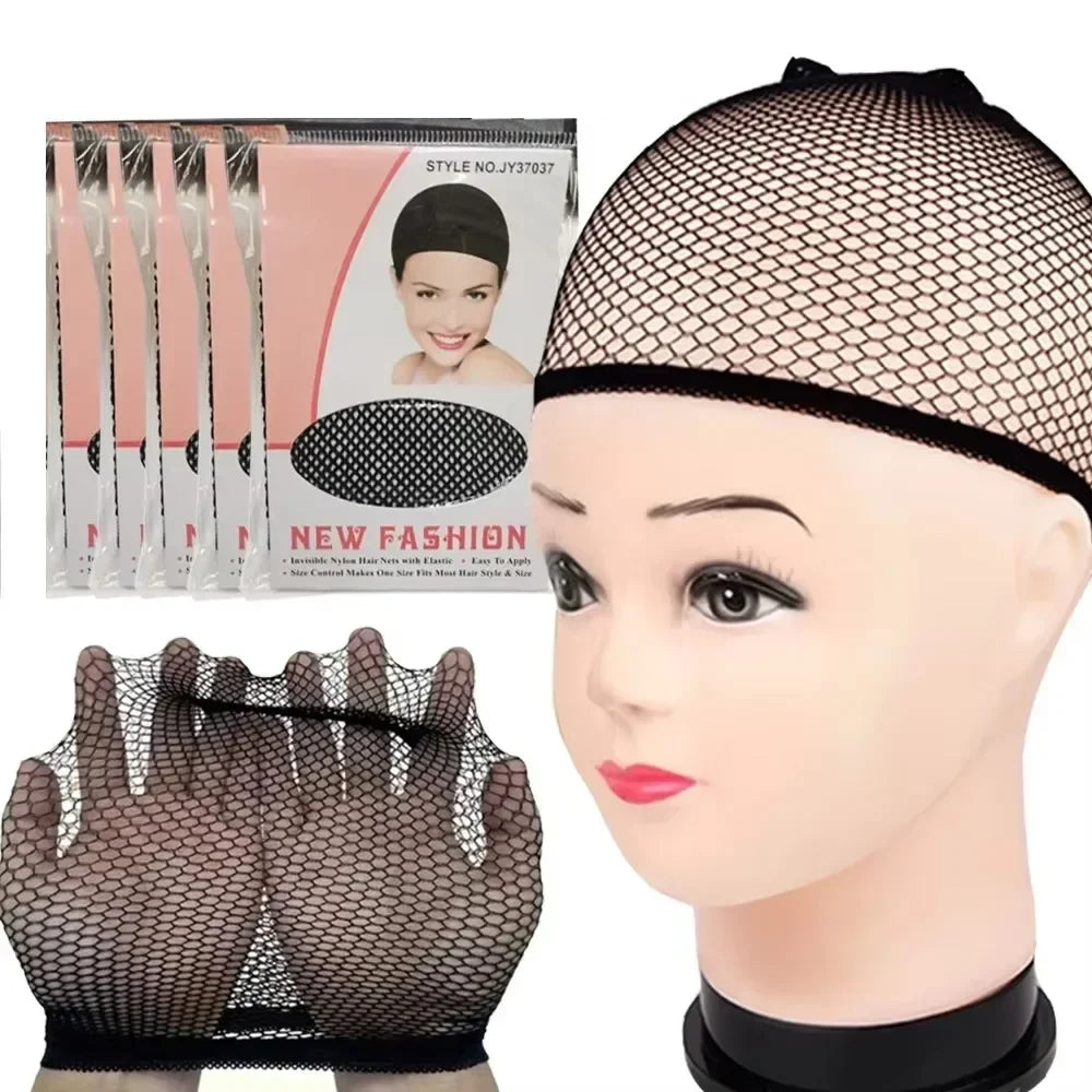 5 PiecesPackage High Quality Stretchable Elastic Hair Nets Open Ends Mesh Net Wig Caps for Hair Styling