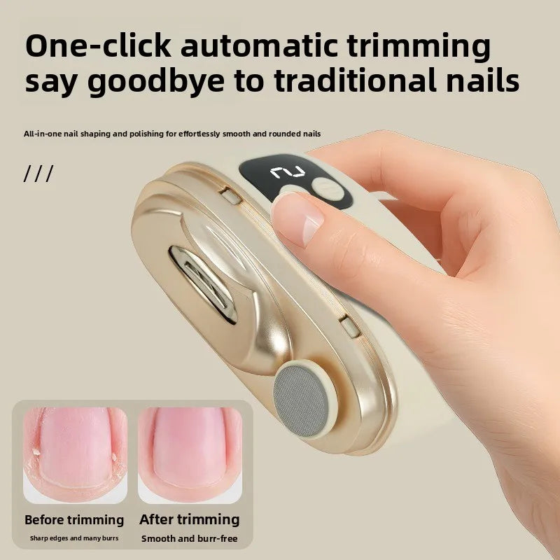 2 in 1 Electric Nail Clippers Manicure Anti-Splash Nail Trimmer for Baby Finger Toe Scissors Pedicure Thick Nails Cutter Tools