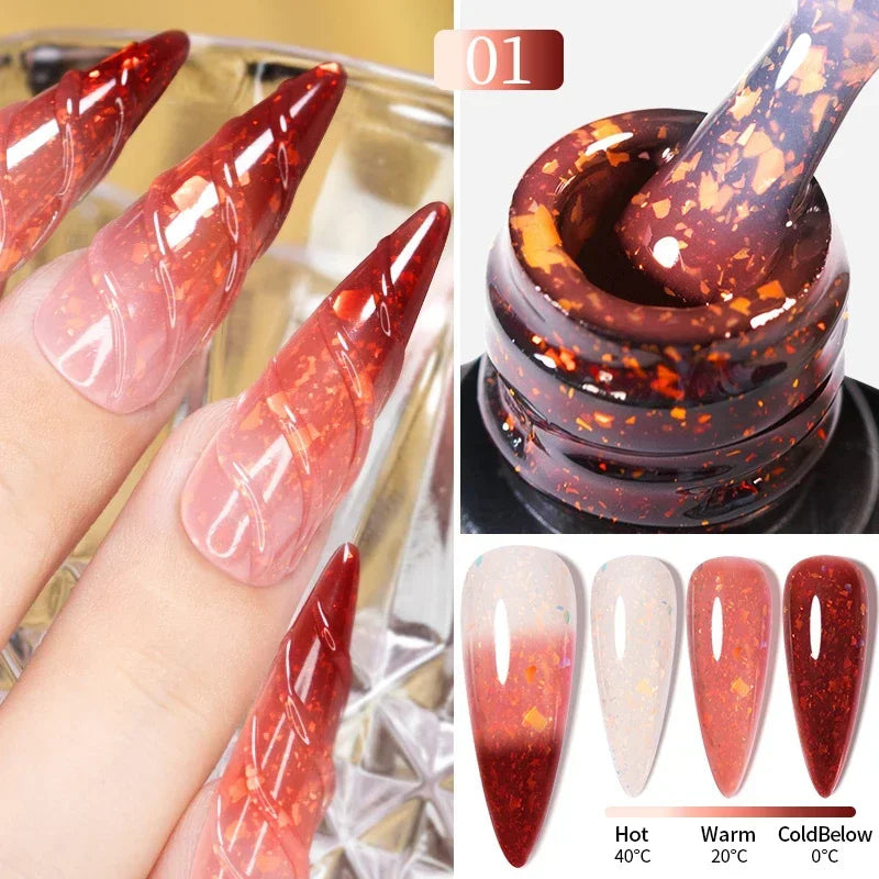 7.5ML Aurora Starlit Cat Eye Gel Nail Polish Rainbow Glitter Galaxy Cat Magnetic Nail Art Gel Soak Off UV Semi-Permanent Varnish