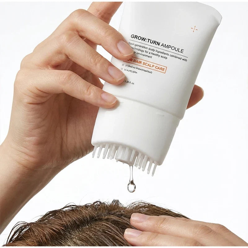 Hair Serum With Built-In Brush,Hair Nourishing Strengthening Essence,Improve Scalp Environment,Scalp Massager,Korean Hair Care
