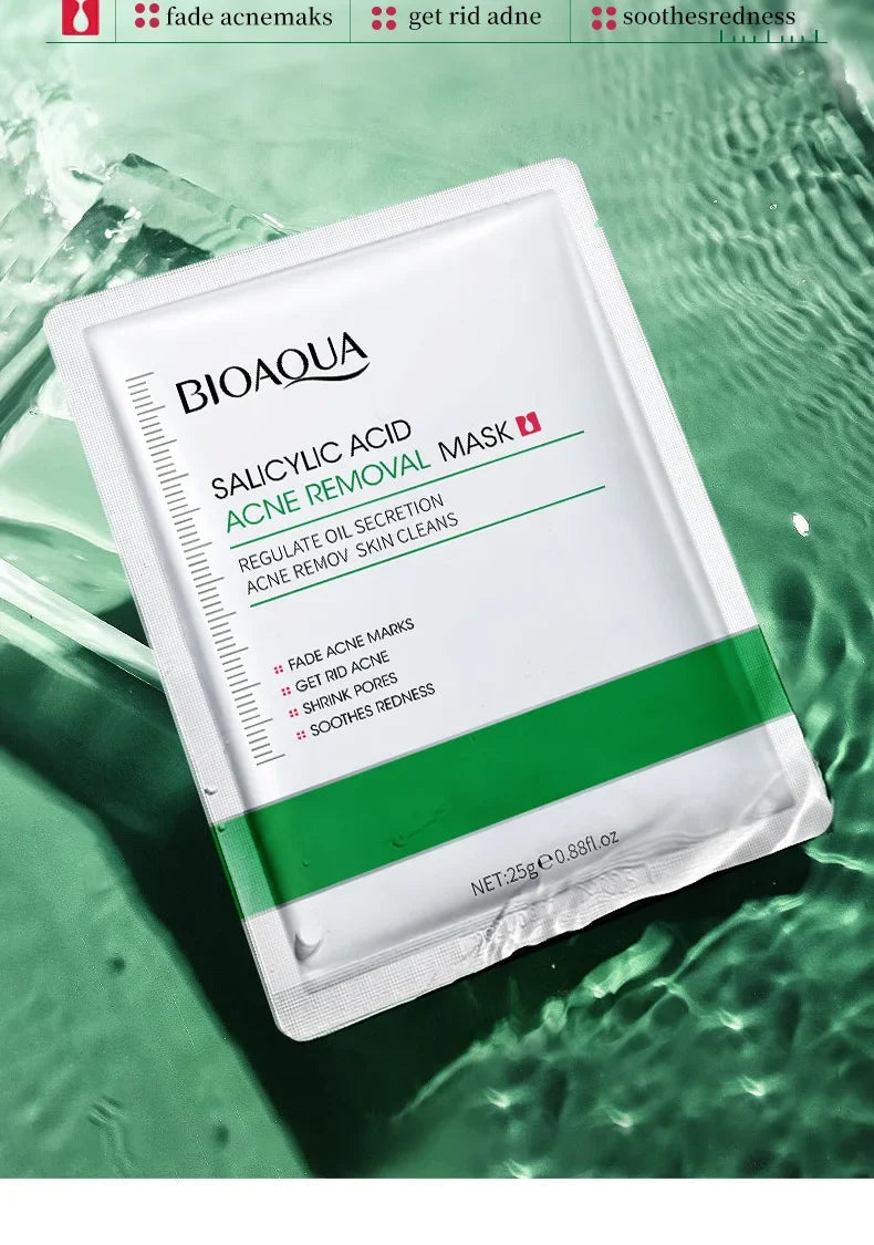 BIOAQUA Salicylic Acid Acne Removal Facial Masks Moisturizing Anti-Aging Nourishing Anti Acne Face Mask Skin Care Products