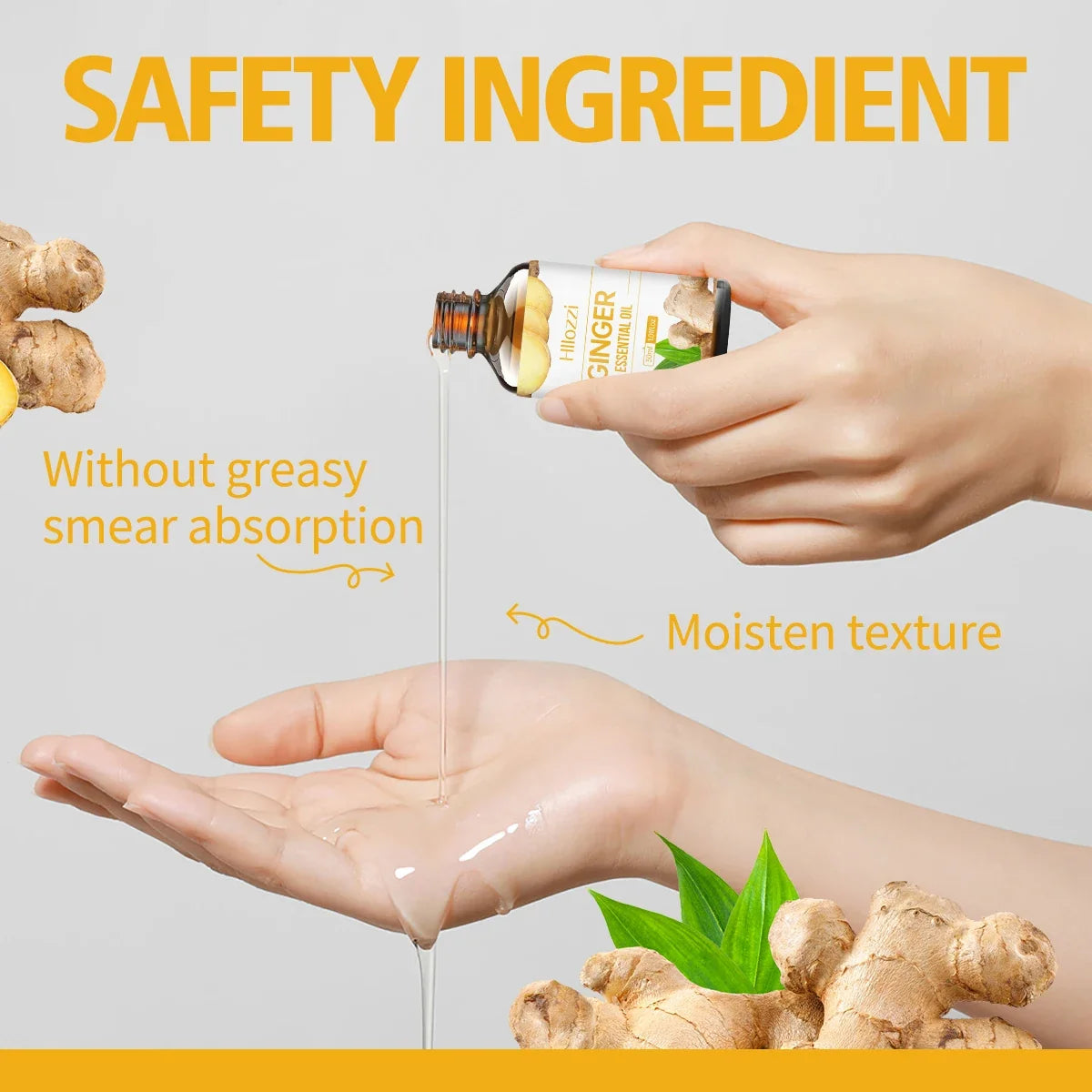 30ml Ginger Essential Oil for Scalp Care Eyelashes Nail Care Aromatherapy Humidifier Diffuser Soap Making DIY