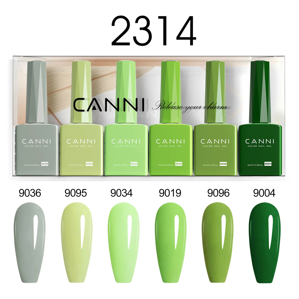 6pcs/kit CANNI Gel Nail Polish TPO FREE Nails Semi Transparent Jelly Pink Collection Soak Off UV LED Gel Diamond Top Coat Set