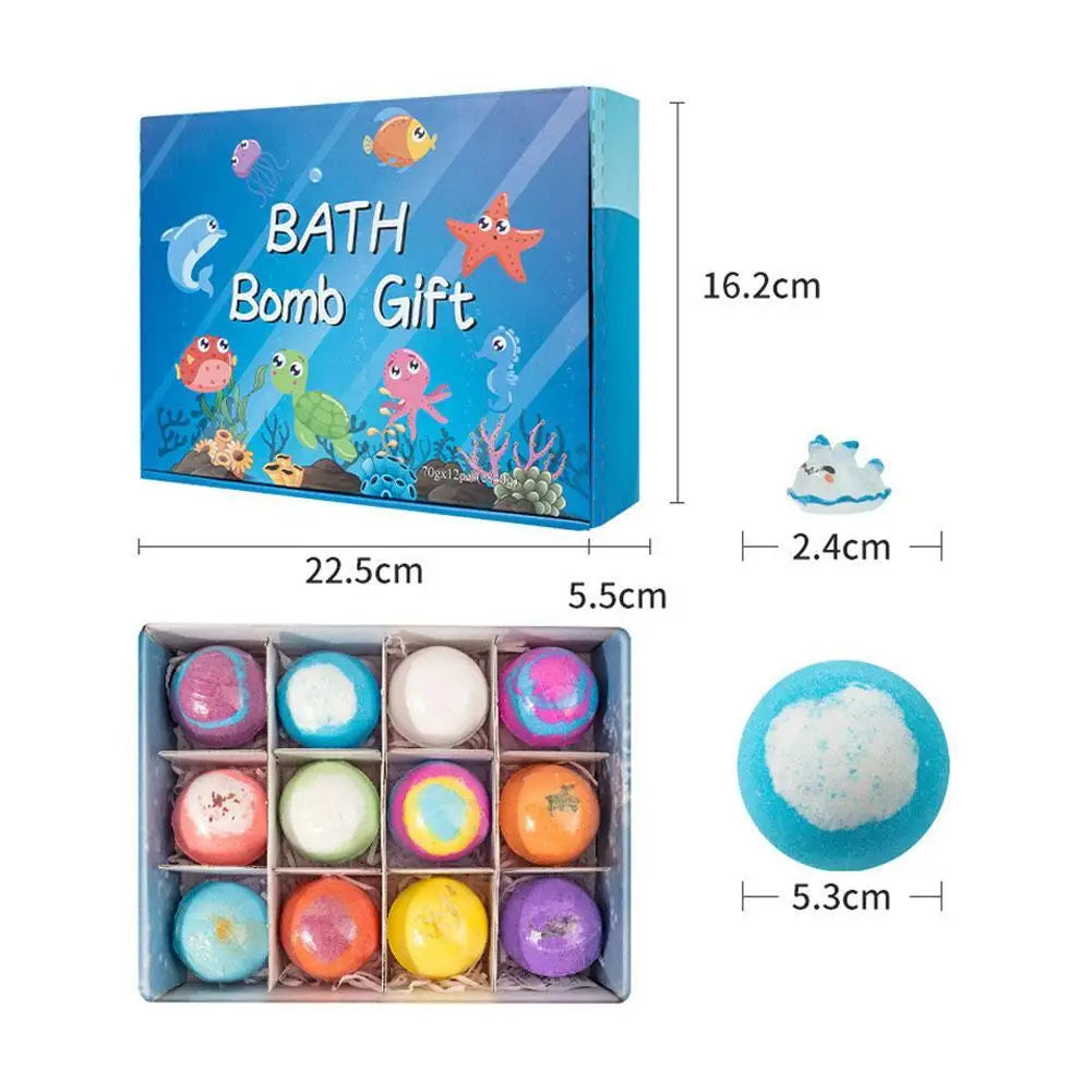 Kids Bath Bombs with Surprise Inside, Fizzy Spa Balls Gift Set with Animal Toys, Educational, Fun Relaxing Holiday Gift for Kids