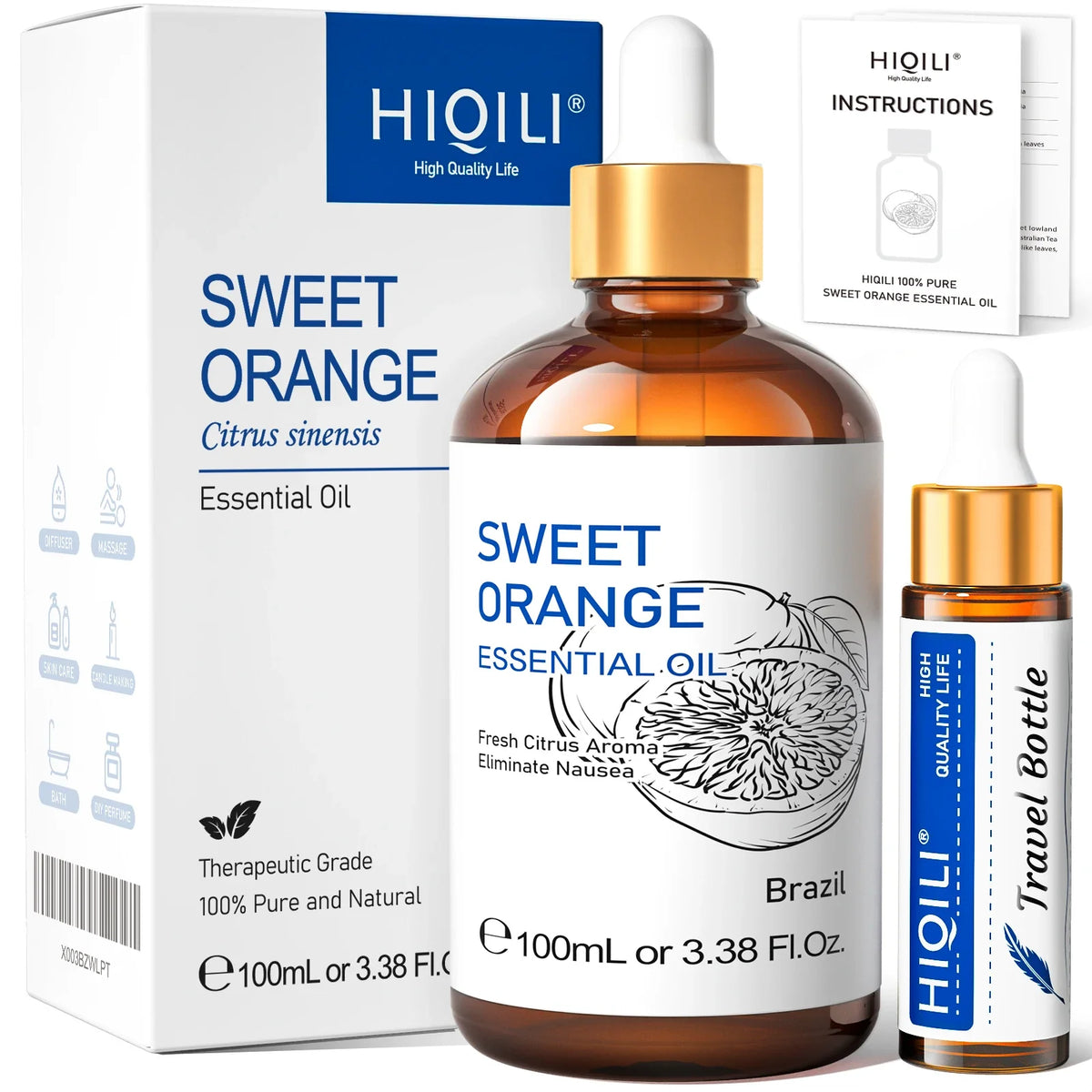 HIQILI 100% Pure Lavender Essential Oil 100ML Aromatherapy Diffuser Oil for Sleep Relaxation Diffuser Massage Skin Care