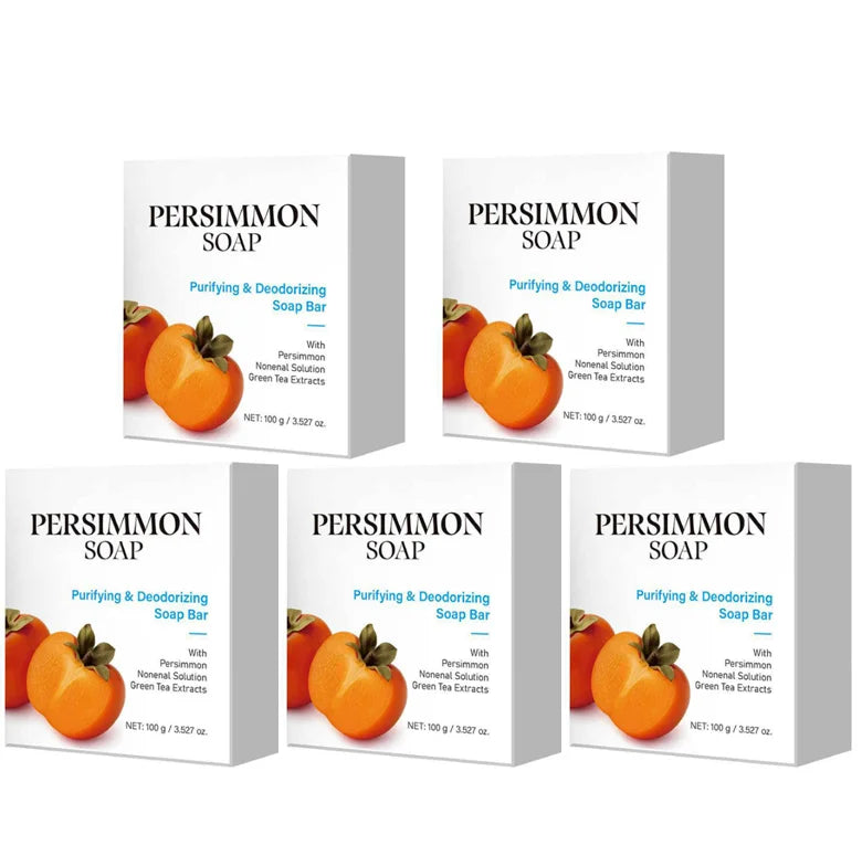 Japanese Persimmon Soap Bar,Body Purifying Deodorizing Natural Mild Soap Bar with Green Tea Extracts,Gentle on All Skin Types