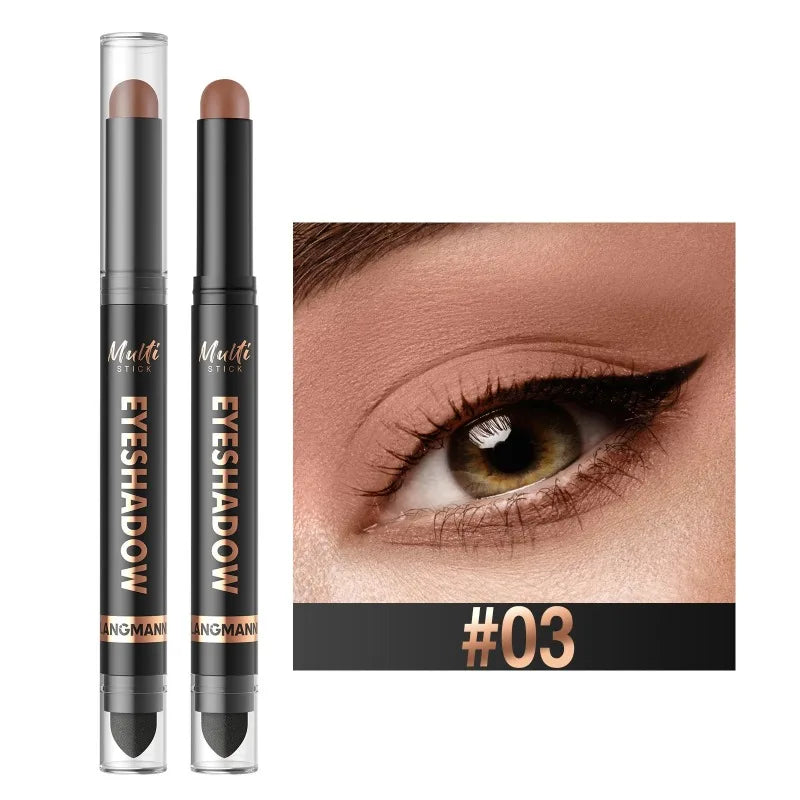 1PC Glitter Brown Eyeshadow Pen Smoky Eyes Makeup Long Lasting Shimmer Matte Lying Silkworm Eyeshadow Pencil Highlighter Stick
