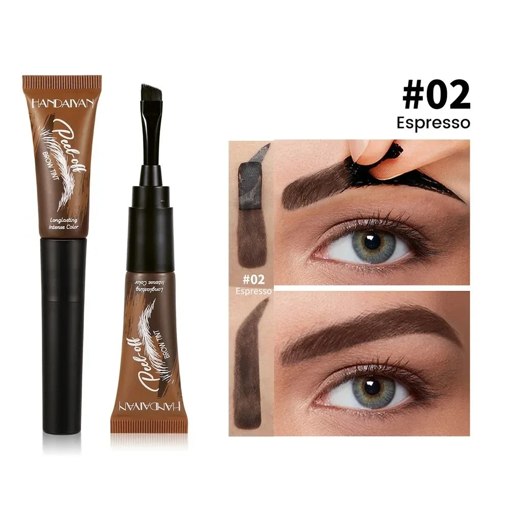 5 Color Peel-off Eyebrow Gel Cream Quick-Drying Lasting Tearing Eyebrow Dye Glue Waterproof Brow Tattoo Eyebrow Enhancer Tint