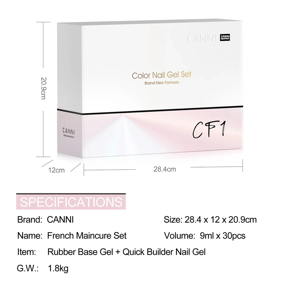 6pcs/kit HEMA/TPO FREE CANNI CF1 Nail Gel Polish Set Jelly Color Builder Nail Gel In Bottle UV Construction Semi Permanent Gel
