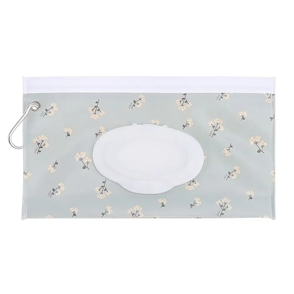 EVA Baby Wet Wipe Pouch Portable Buckle Wipes Holder Case Flip Cover Snap-Strap Reusable Wet Wipe Bag Outdoor Tissue Box