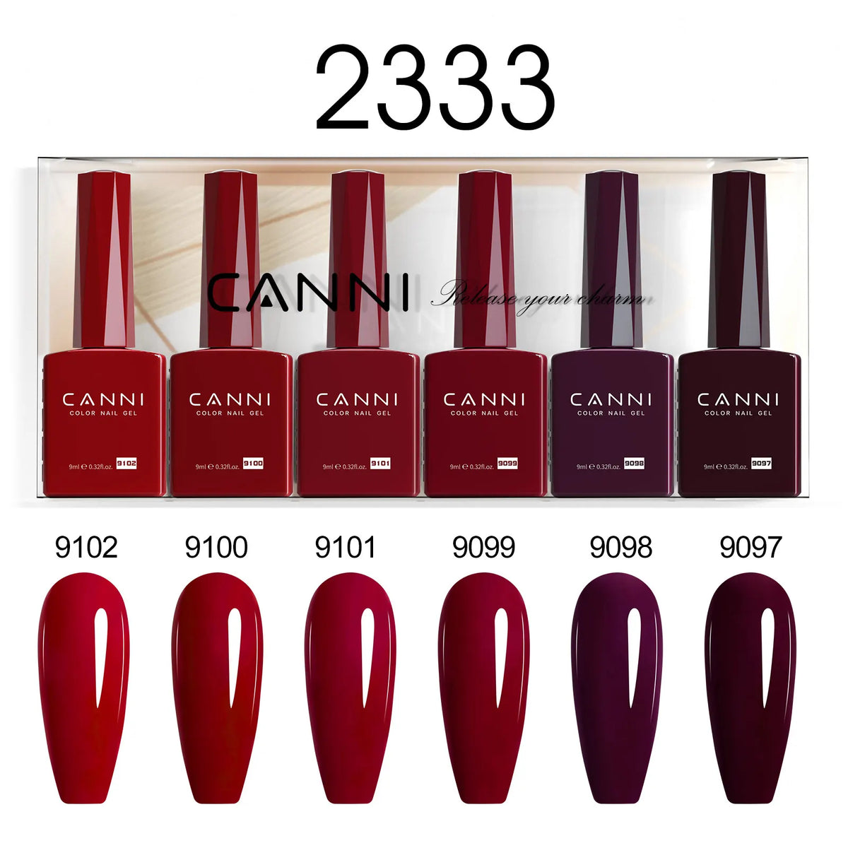 6pcs/kit CANNI Gel Nail Polish TPO FREE Nails Semi Transparent Jelly Pink Collection Soak Off UV LED Gel Diamond Top Coat Set