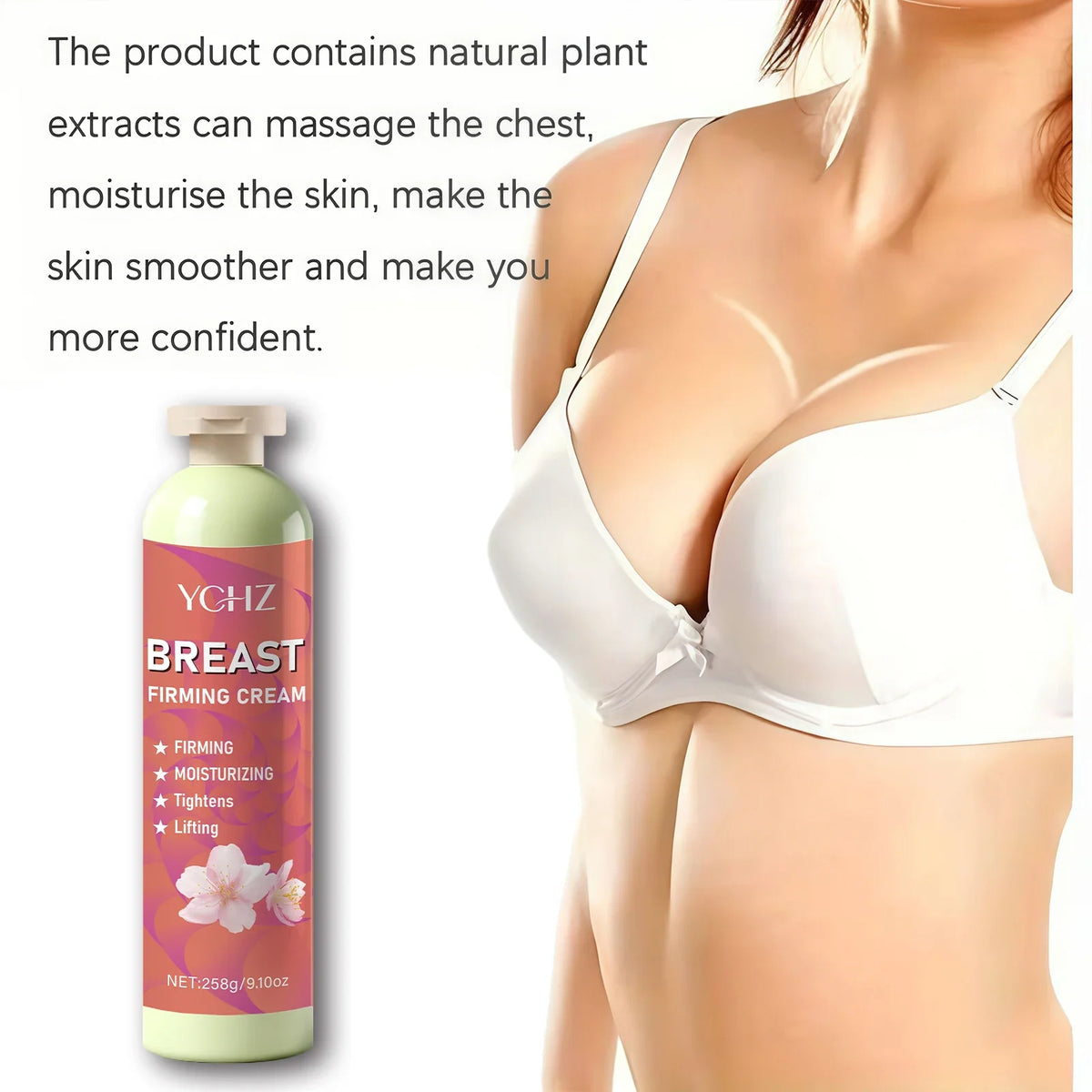 9.1 oz Breast Firming Cream, Containing Olive Oil, Vitamin E, and Honey, for Firming Breast Skin, Moisturizing and Firming Women's Body Skin Care Cream
