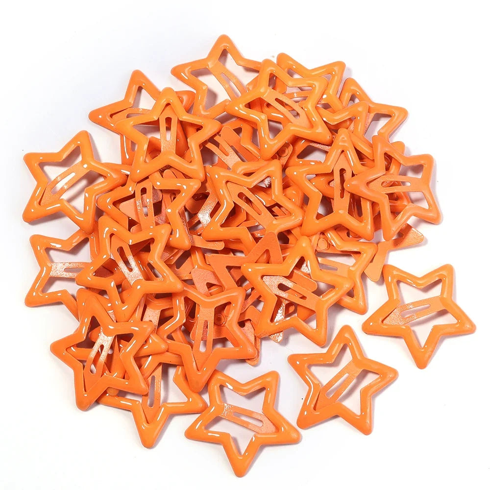 50pcs/lot Metal Colorful Star Hair Clips Dopamine BB Hair Clips For Broken Hair Clip Bangs Hair Clip Girls Y2K Style Hair Clips