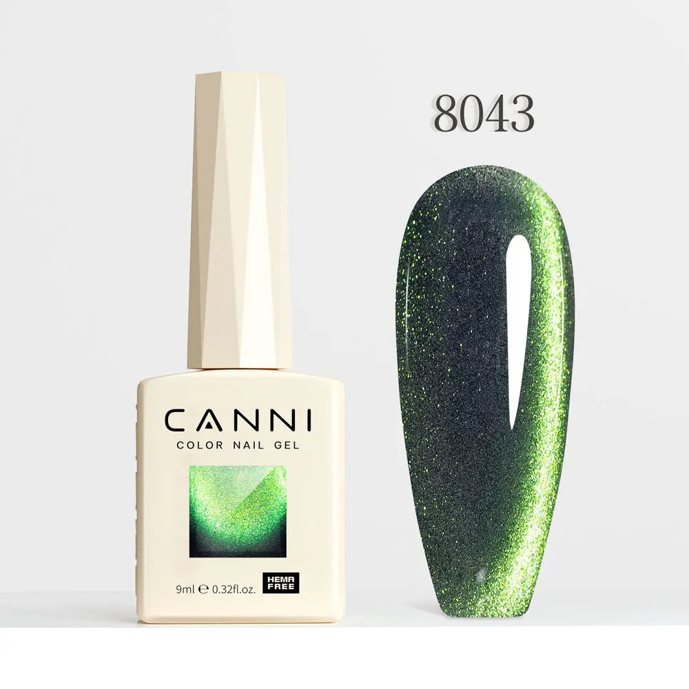 CANNI TPO/HEMA FREE Cat Eye Gel Nail Polish 9ml 48 Colors High Gloss UV-Removable Nail Art for Salon & DIY Manicure
