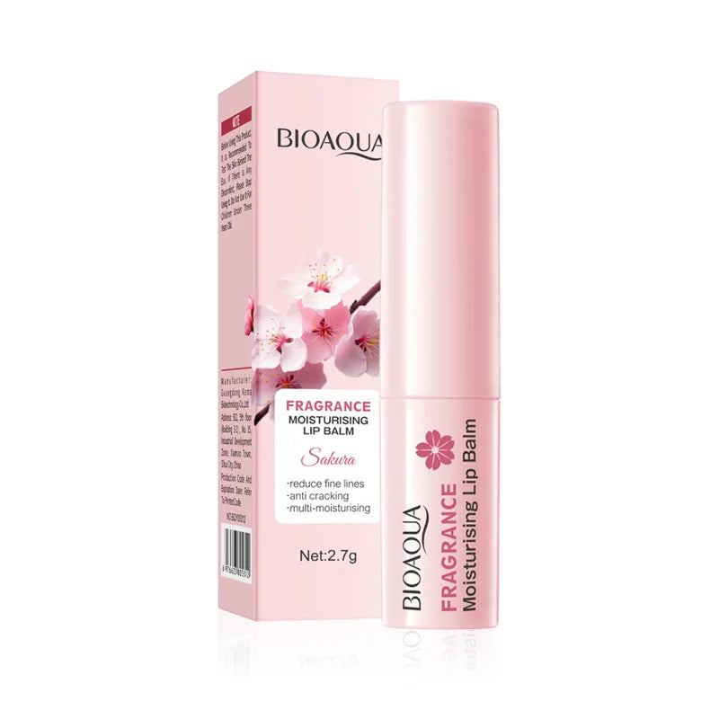 1/2/3pcs BIOAQUA Sakura Lipstick Cherry Blossom Moisturizing Lip Balm Nourishing Brightening Hydrating Lips Skin Care