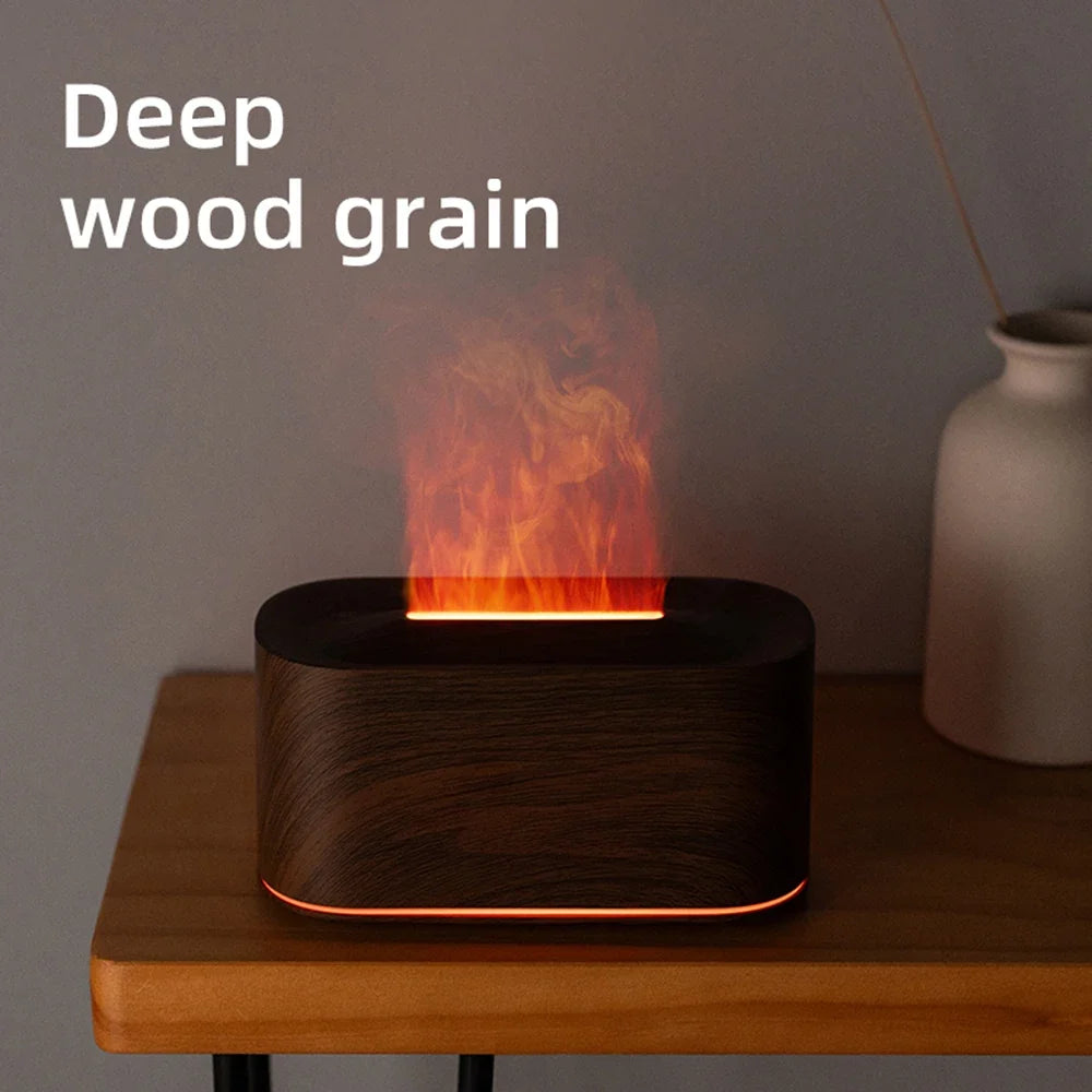 Essential Oil Diffuser,Flame Colorful Water Vapor Fire Humidifier for Aromatherapy Aroma Therapy Machine Room,Flame Diffuser