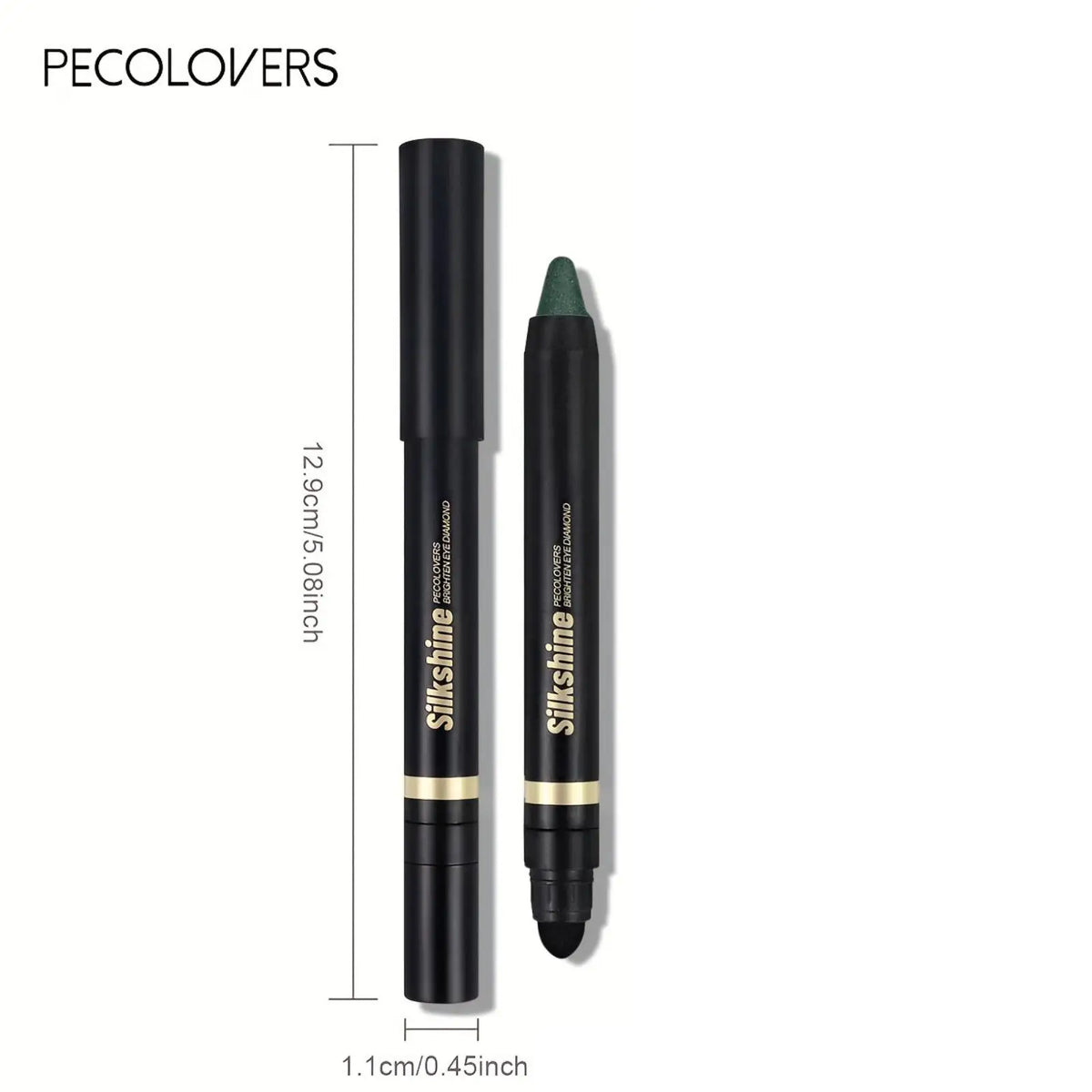 1pc Green Eyeshadow Stick Smoky Eyeshadow Pencil High Gloss Pearlescent Shadow Sticks Waterproof Stage Makeup