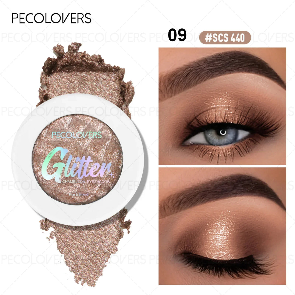 1PC Chameleon Eyeshadow Powder - Vibrant Pink Highlighter, Mashed Potato Texture, Long-Lasting Shimmer