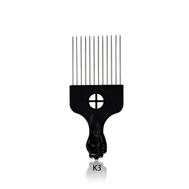 African Comb, Equipped with Long Steel Needles and ABS Handle, Suitable for Unwinding Curls and African Hair Styling