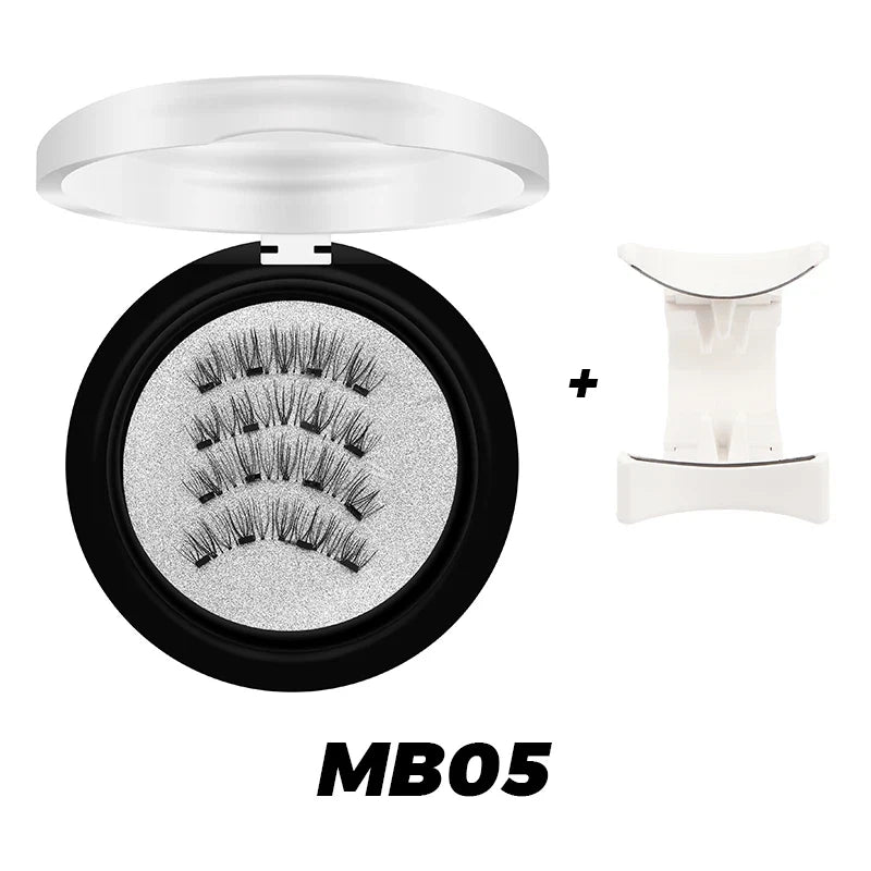 DINGSEN 1 Set Magnetic Eyelashes 3D Natural False Eyelashes Reusable Magnet Clip Set Lashes Extension Makeup Tweezers Lash Set