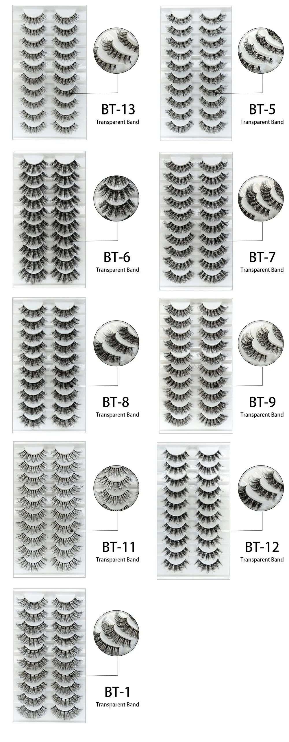 Dropshipping 7/10 Pairs Eyelashes Natural Long 3D Lashes Fluffy Volume  False Eyelashes Cruelty Free Wispy Lashes Makeup Cilios