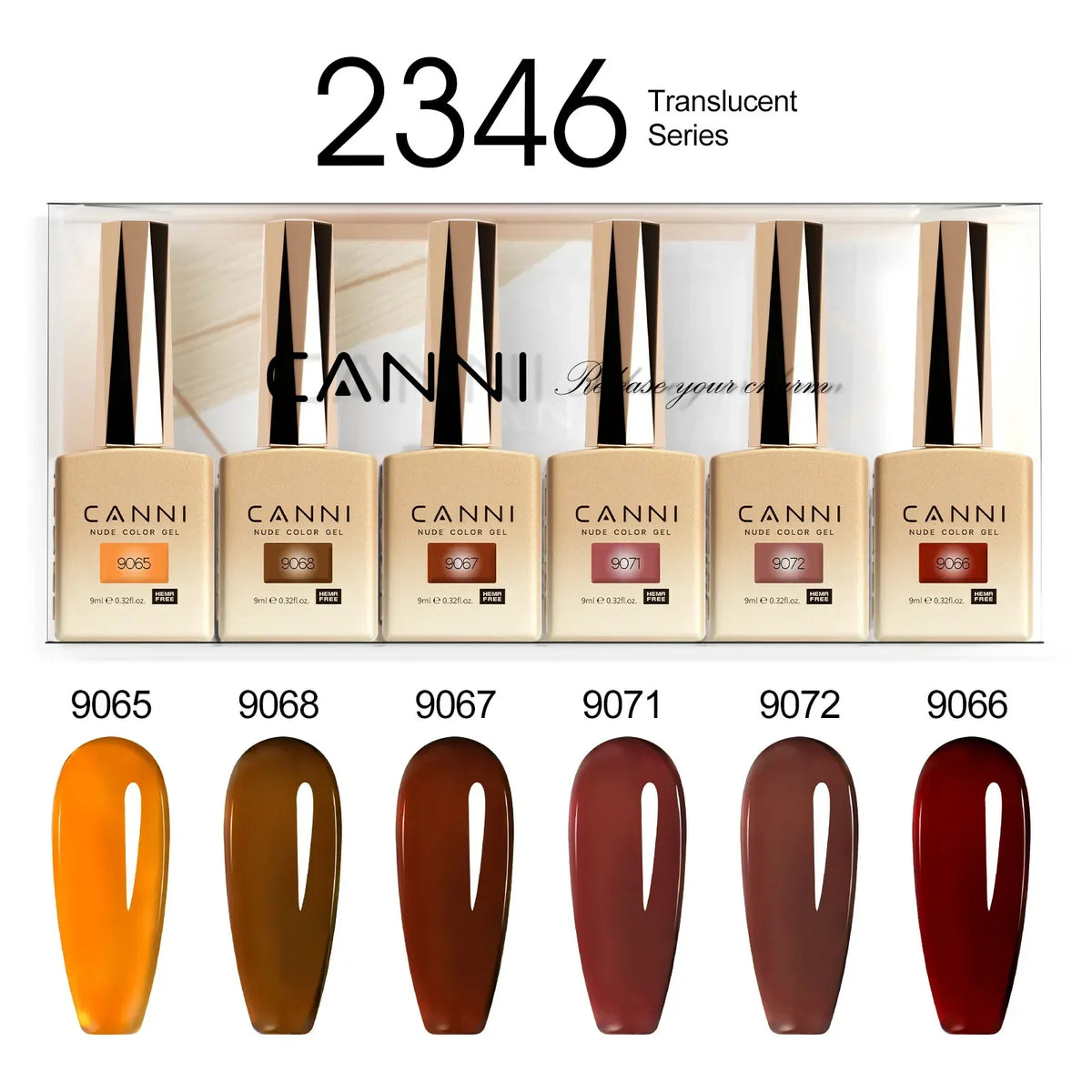 9ml*6pcs CANNI Nail Gel Polish Set TPO FREE Jelly Nude Pink Rubber Base Reinforce UV Construction Gel Soak off UV LED Gel Kit
