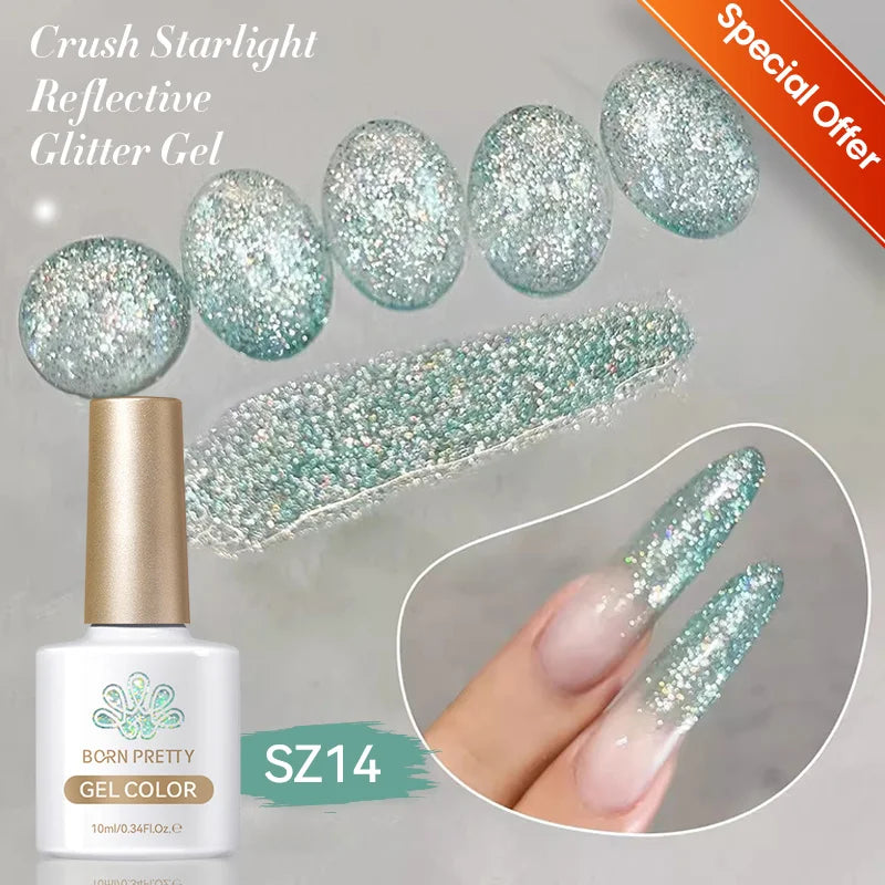 BORN PRETTY Gold Pink Cat Magnetic Gel Polish 10ml Water Light Spaking Glitter  Soak Off UV Semi Permanent Varnish Manicure