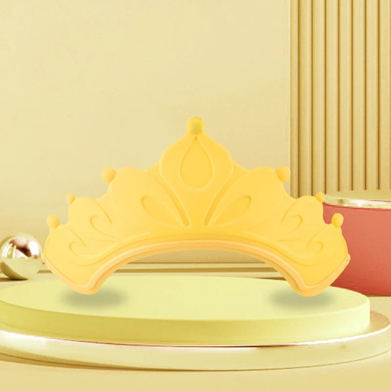 Children Waterproof Shampoo Cap Crown Baby Shower Cap Adjustable Size Cartoon Bath Visor Infant Hair Shield Ear Protection