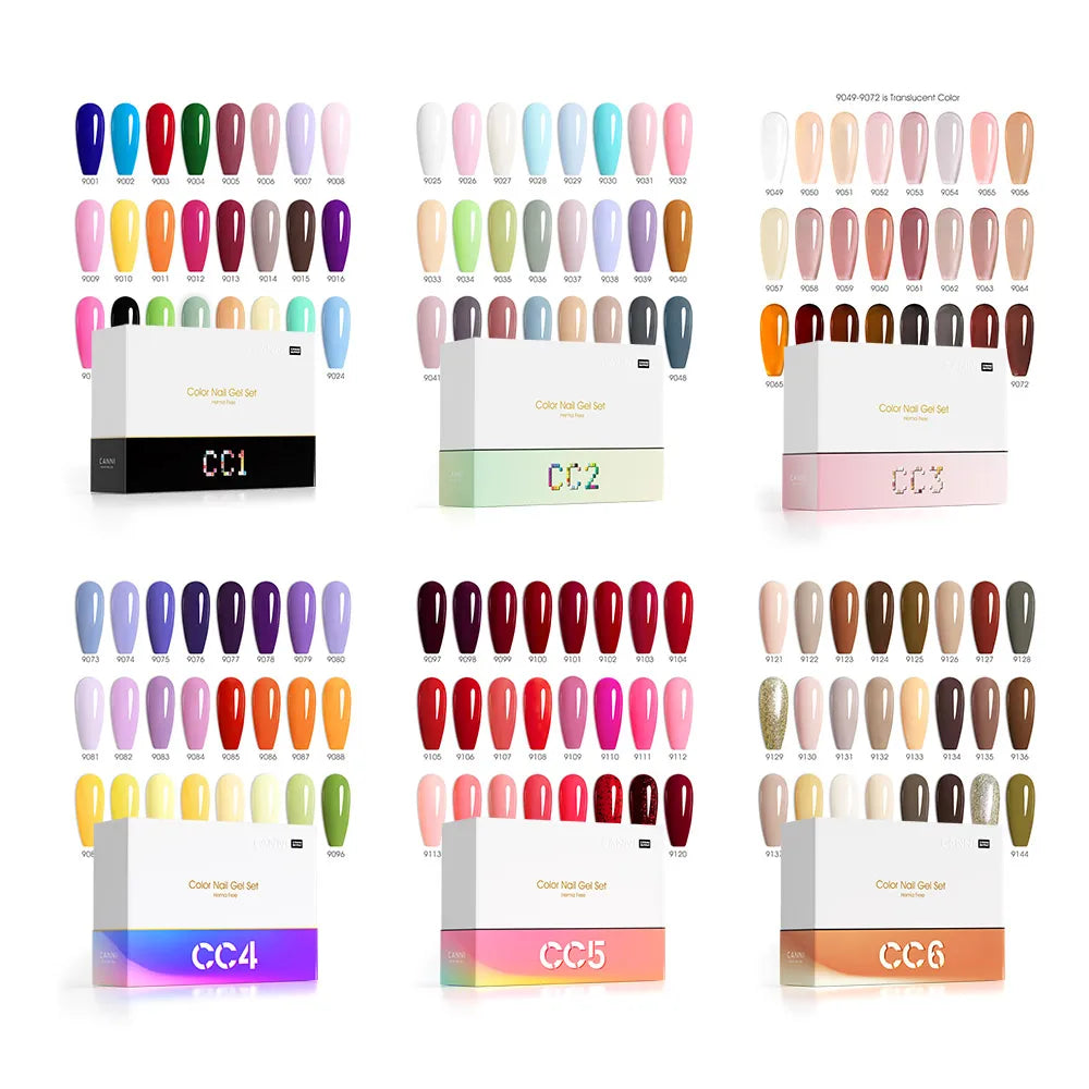 CANNI 9ML Kit Nail Gel Polish HEMA/TPO FREE Full Coverage 30pcs Color Gel Pigment Professional Nail Art Long-lasting Gel Varnish