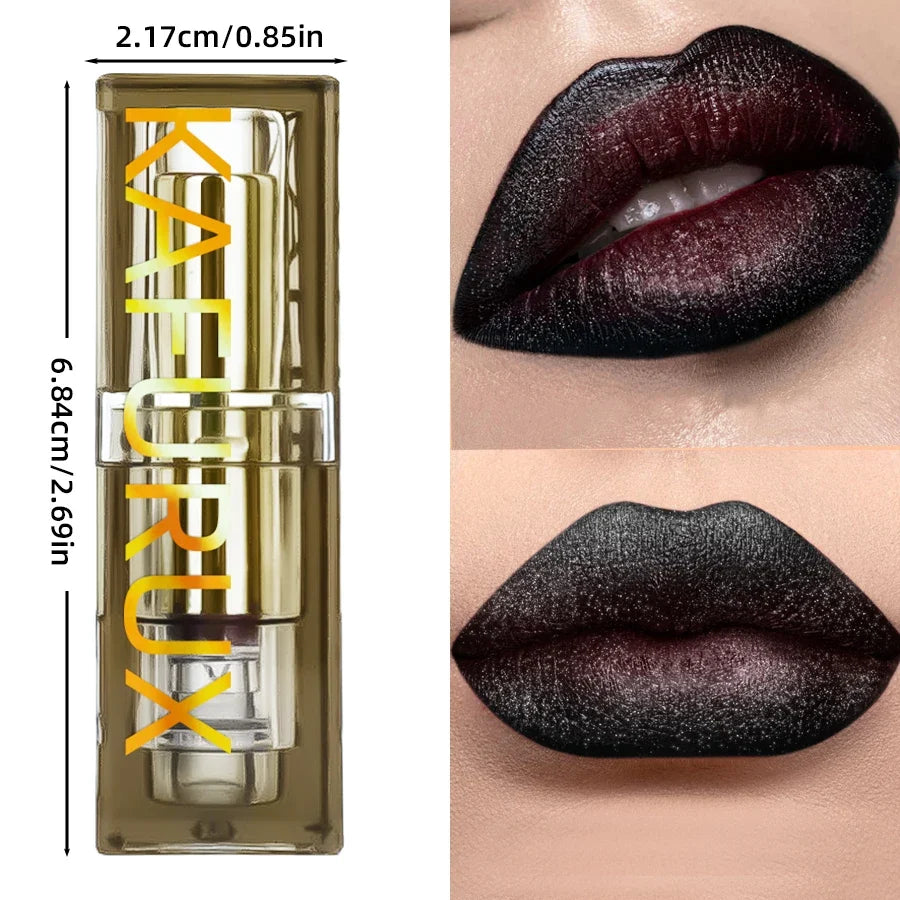Brown Black Two-tone Lipstick Waterproof Matte Non-stick Cup Pearlescent Diamond Lip Tint Red Sexy Lips Makeup Gifts Cosmetics