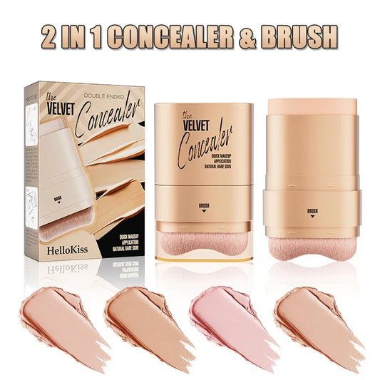 2-in-1 Concealer and Foundation Stick, Covers Dark Circles, Waterproof and Sweat-Resistant, Creates Flawless-Looking Makeup