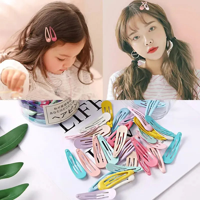 40Pcs/Lot Hair Accessories Girls Hairpin Print Cartoon Fruit Animal Flower Hair Clip Cute Powder Hairgrip New Children Headdress