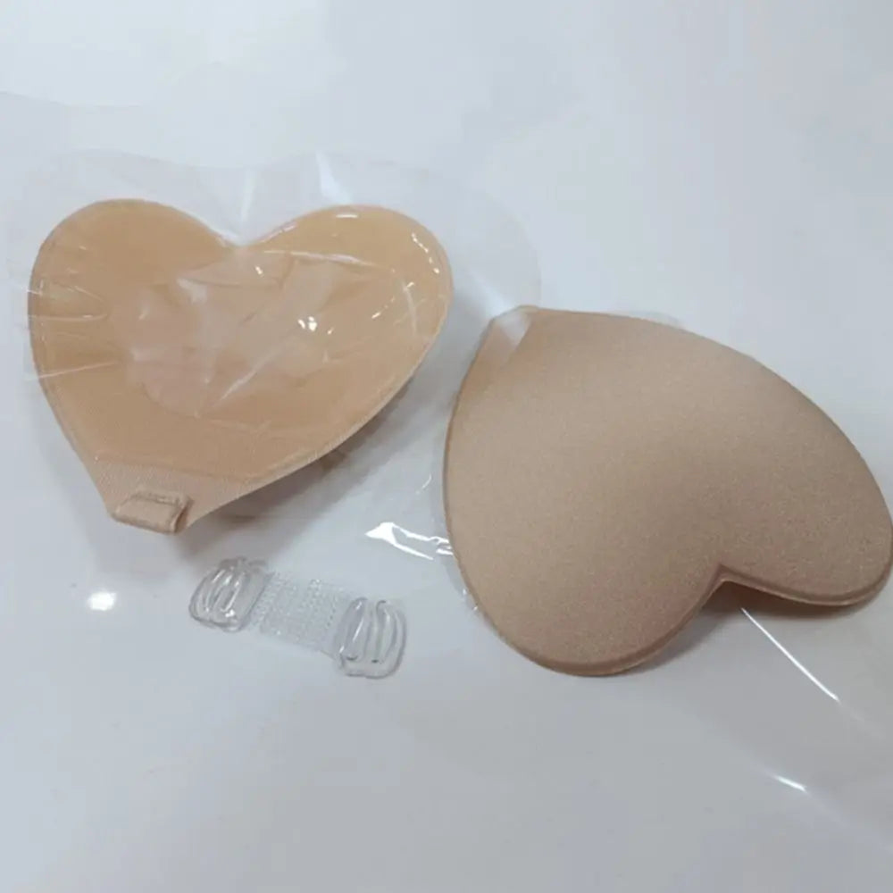 1PC Heart Shaped Adhesive Bra Invisible Breast Patch Women Wedding Dress With Small Breasts Gathered Breathable Breast Patch
