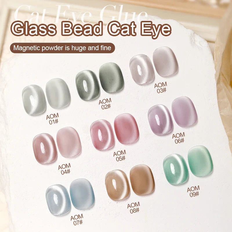 AS 15ml Mint Green Color Cat Magnetic Gel Nail Polish Sparkle Glitter Gel Varnish Semi Permanent for Summer Manicure DIY Gift