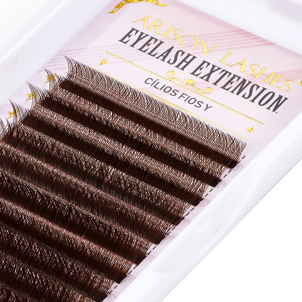 ARISON Brown 2D YY Lashes Double Tips Eyelashes Extension Cilios Y Premade Volume YY Shape EyeLash Grafting Extension Split Tip