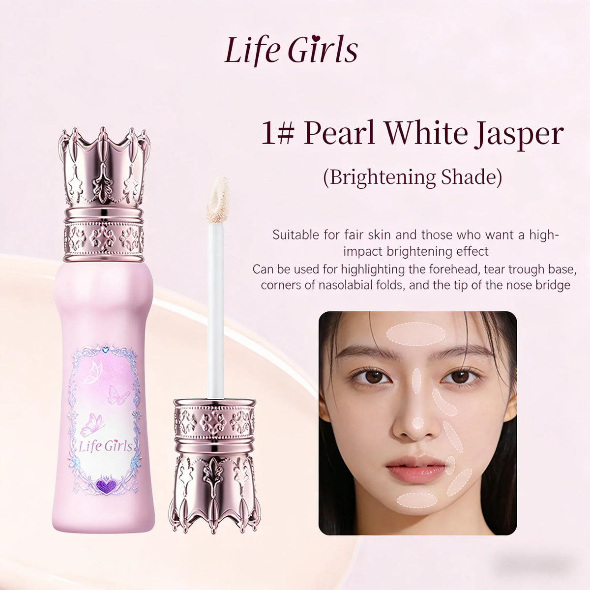 Brightening concealer liquid Natural highlighter Moisturizing and non-wrinkle No picky skin modification face