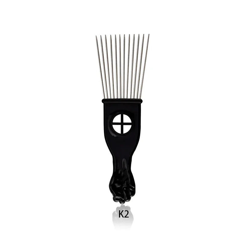 African Comb, Equipped with Long Steel Needles and ABS Handle, Suitable for Unwinding Curls and African Hair Styling