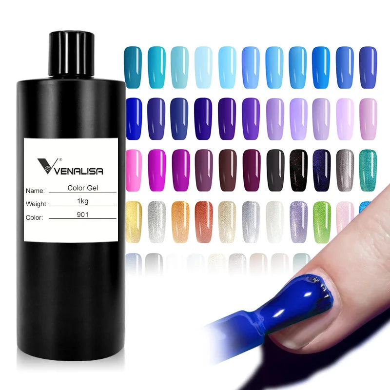#1004 Nude PinkJelly 1kg Big Volume VENALISA Wholesale Super Quality Soak Off UVLED Semi Permanent Pastel Varnish Nail Salon Use
