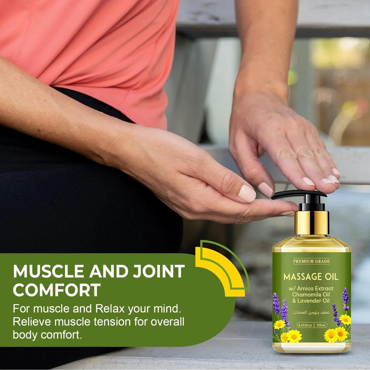 Chamomile and Lavender Essential Oil Massage Oil Nourishes the Skin, Relaxes the Mind and Relieves Muscle Tension 250ml