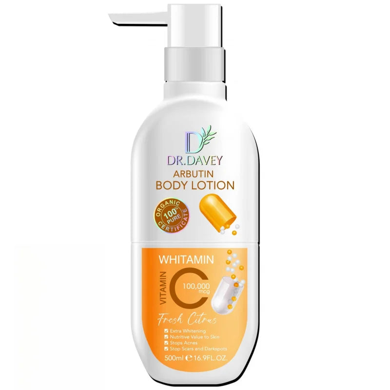 DR.DAVEY Arbutin Body Lotion 500ml Large-capacity Body Lotion with Lasting Fragrance, Refreshing and Moisturizing, Non Greasy