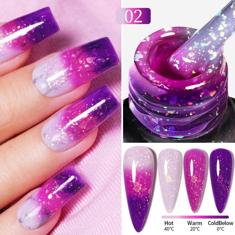 7.5ML Aurora Starlit Cat Eye Gel Nail Polish Rainbow Glitter Galaxy Cat Magnetic Nail Art Gel Soak Off UV Semi-Permanent Varnish