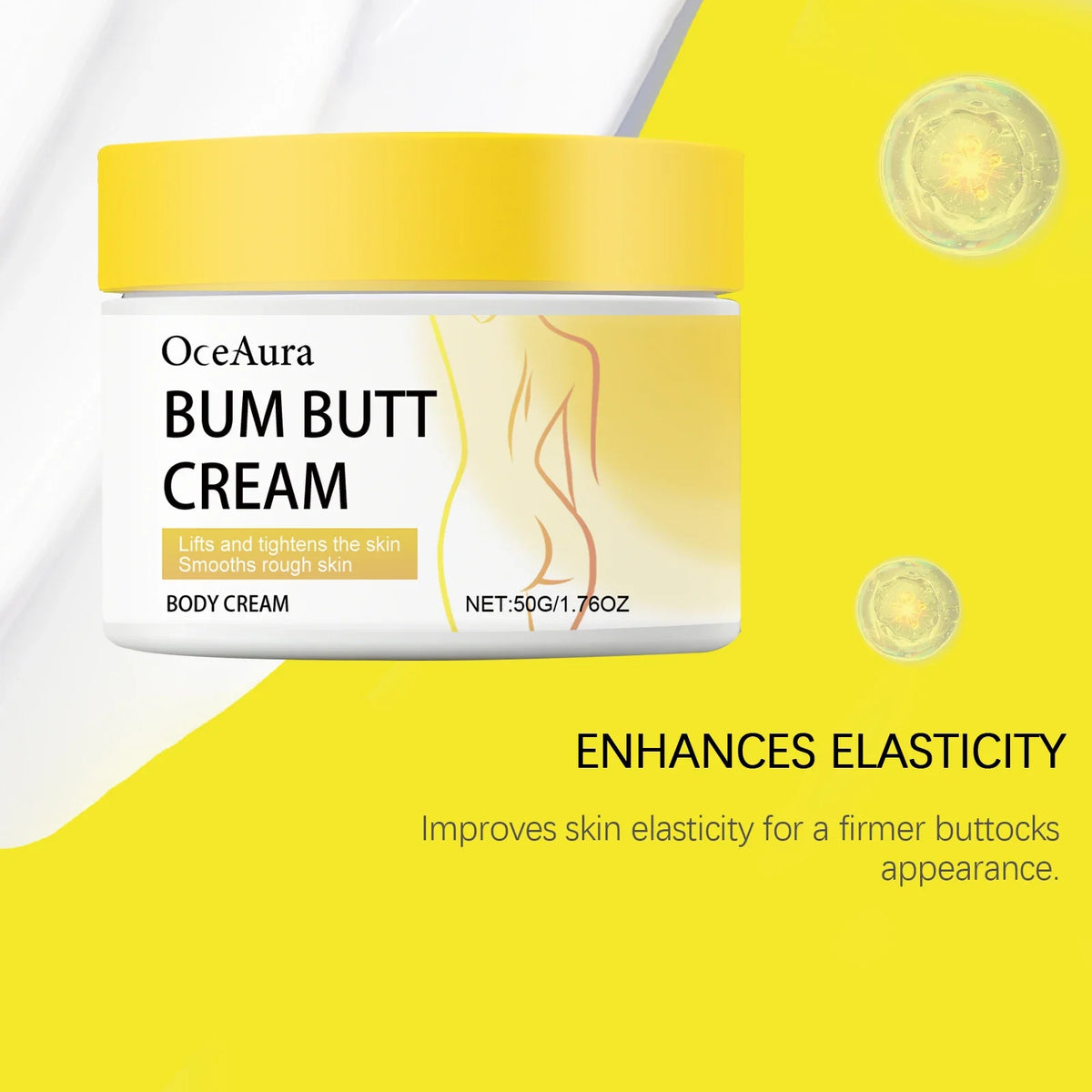 Butt Lift Cream Firming & Hydrating Cream for Buttocks Anti-Cellulite Treatment Tightening Smoothing Cream with Collagen Retinol
