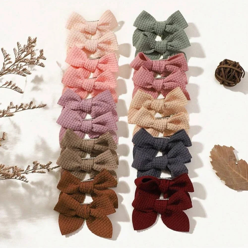 Candy Color Ribbon Hair Bows Clips Set for Baby Girls 10/20pcs 2.5'' Cute Handmade Hairpin Barrettes Kids Hair Accessories