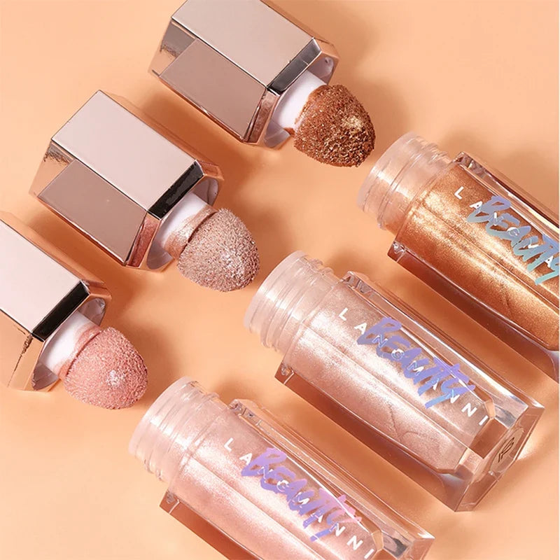 3 Colors Face Brightening Cream, Glitter Highly Saturated Liquid Highlighter, Bright Color Face Contour Makeup Highlighting