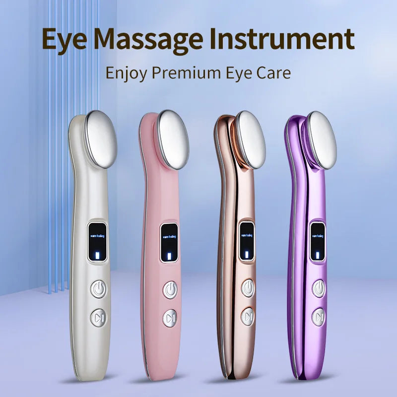 Eye Massager Wand for Dark Circles & Puffiness-Facial Beauty Device with Hot Compress and Vibration for Skin Care and Relaxation